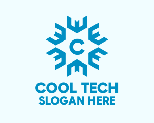 Cooling Snowflake Star logo design