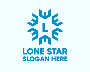 Cooling Snowflake Star logo design