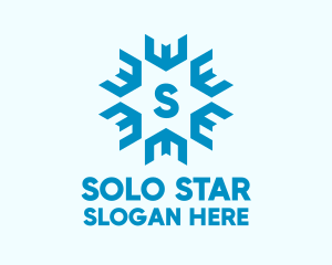 Cooling Snowflake Star logo design