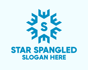 Cooling Snowflake Star logo design