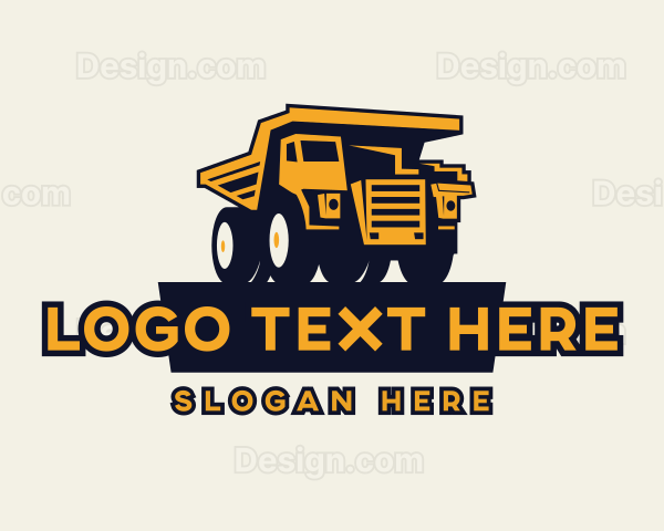 Dump Truck Heavy Equipment Logo