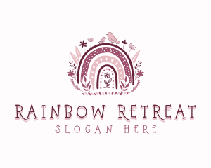 Nursery Rainbow Floral logo design