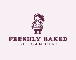 Girl Baking Cookie  logo design