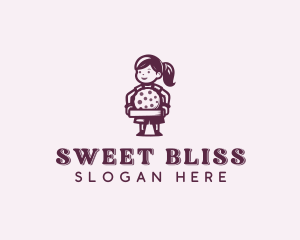 Girl Baking Cookie  logo design