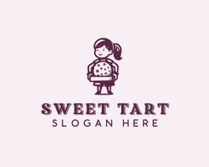 Girl Baking Cookie  logo design