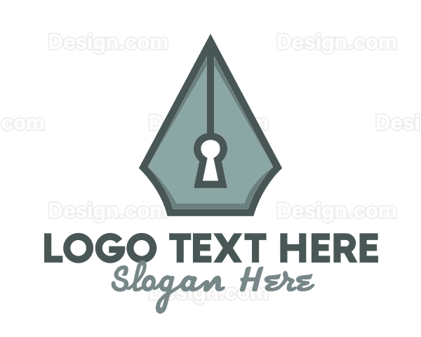 Pen Nib Keyhole Logo