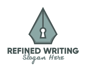 Pen Nib Keyhole logo design