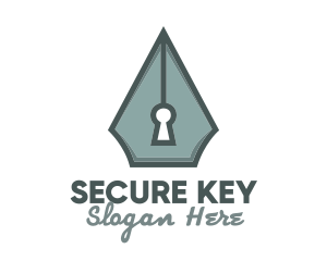 Pen Nib Keyhole logo