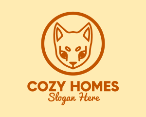 Orange Pet Cat  logo design