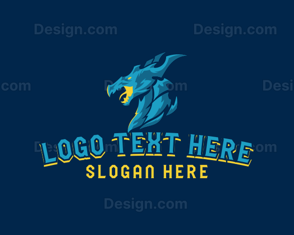 Mythical Dragon Creature Logo