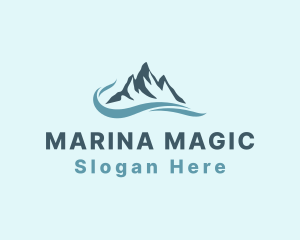 Nature Mountain Sea logo design