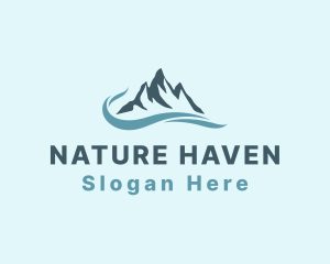 Nature Mountain Sea logo design