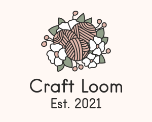 Flower Yarn Bouquet  logo design