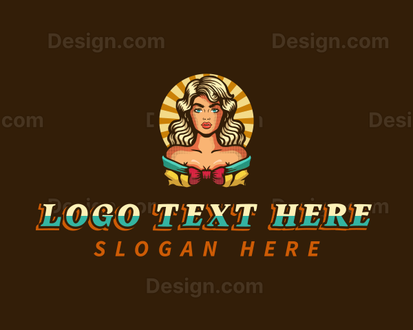 Pinup Woman Model Logo