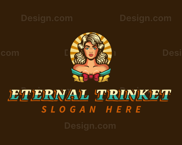 Pinup Woman Model Logo