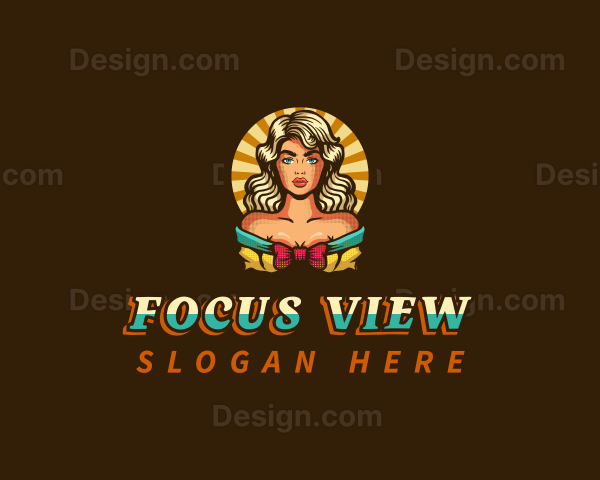 Pinup Woman Model Logo