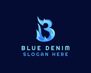 Blue Water Letter B Company logo design