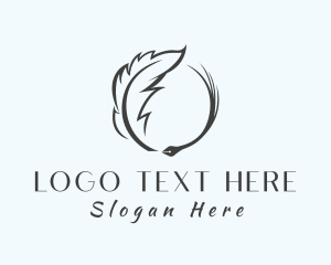 Feather Quill Pen Writing logo