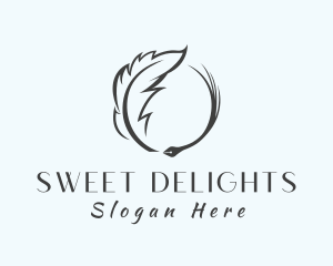 Feather Quill Pen Writing logo