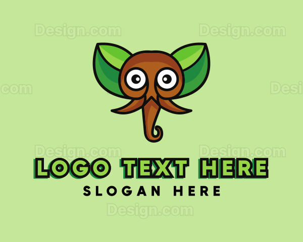Eco Leaf Elephant Logo