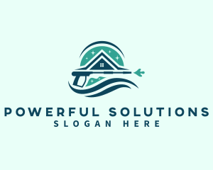 Pressure Washer House Sanitation logo design