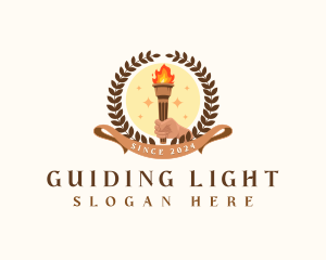 Light Torch Hand logo design