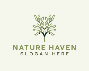 Natural Organic Leaves logo design