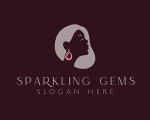 Earring Jewelry Woman logo design