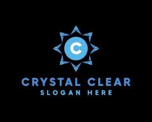 Crystal Sun Star Decoration  logo design