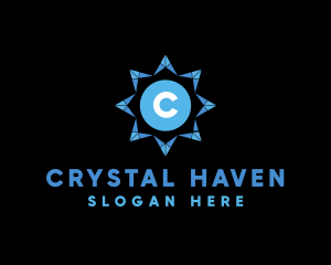 Crystal Sun Star Decoration  logo design