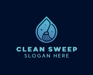 Sparkling Broom Cleaning logo design