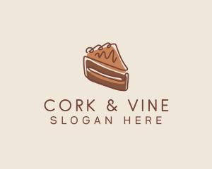 Chocolate Cake Slice logo design