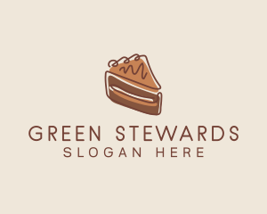 Chocolate Cake Slice logo design