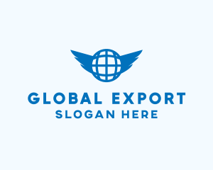 Blue Global Wings logo design