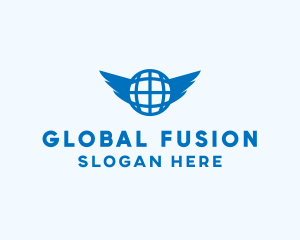 Blue Global Wings logo design