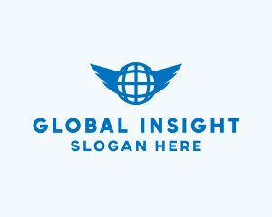 Blue Global Wings logo design