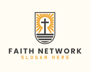 Sun Cross Shield Faith logo
