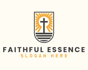 Sun Cross Shield Faith logo