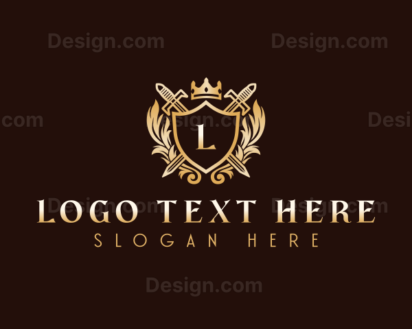 Luxury Sword Shield Crest Logo