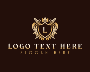 Luxury Sword Shield Crest logo