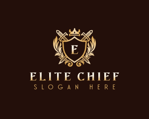 Luxury Sword Shield Crest logo design