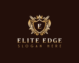 Luxury Sword Shield Crest logo design