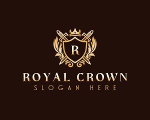 Luxury Sword Shield Crest logo design