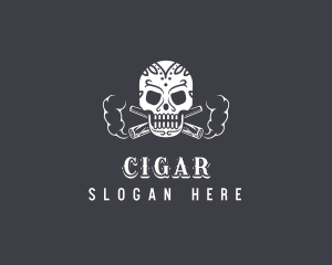 Calavera Smoker Skull logo design