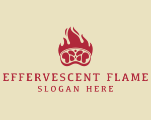 Flaming Meat Barbecue logo design