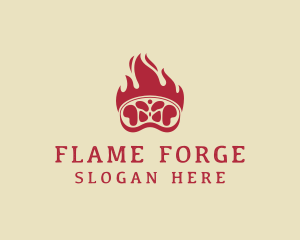 Flaming Meat Barbecue logo design