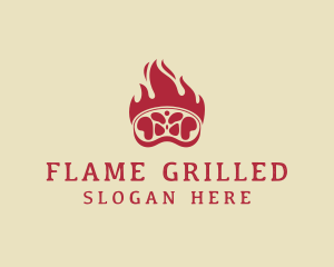 Flaming Meat Barbecue logo design