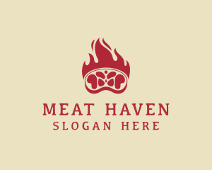 Flaming Meat Barbecue logo design