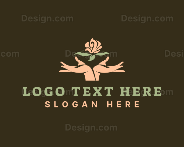 Flower Shop Hands Logo