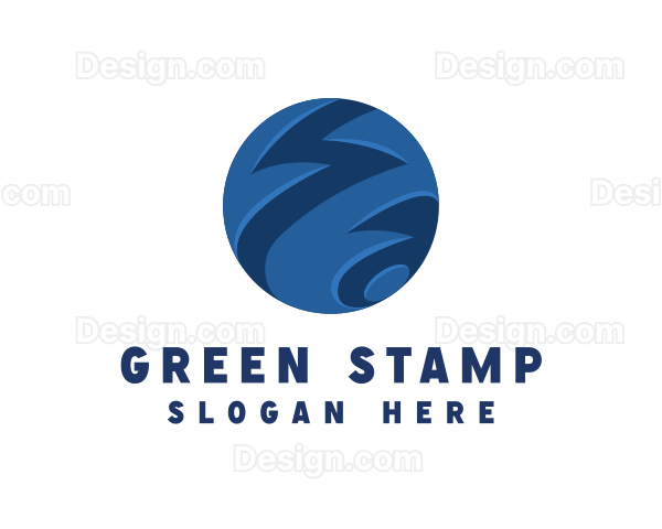 Modern Zigzag Globe Logo